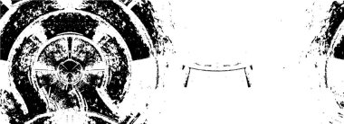 Grunge üst üste biniyor. Soyut siyah-beyaz vektör arkaplanı. Çatlak, leke ve noktalarda kirli desenli tek renkli klasik yüzey. Karanlık korku tarzında eski bir duvar.