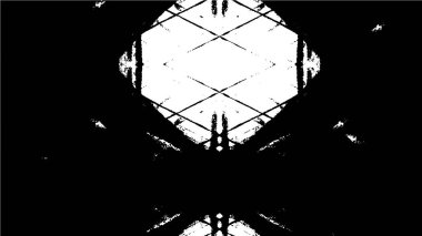 Grunge üst üste biniyor. Soyut siyah-beyaz vektör arkaplanı. Çatlak, leke ve noktalarda kirli desenli tek renkli klasik yüzey. Karanlık korku tarzında eski bir duvar.