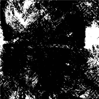 Eski grunge arka planının sıkıntılı örtülü dokusu. Soyut yarım ton vektör illüstrasyonu, tek renkli vintage yüzey çatlaklar, noktalar, noktalar kirli desenli. Karanlık korku tarzı arka planda eski bir duvar 