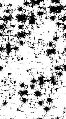 Eski grunge arka planının sıkıntılı örtülü dokusu. Soyut yarım ton vektör illüstrasyonu, tek renkli vintage yüzey çatlaklar, noktalar, noktalar kirli desenli. Karanlık korku tarzı arka planda eski bir duvar 