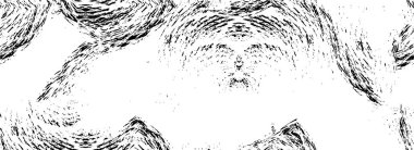 Eski grunge arka planının sıkıntılı örtülü dokusu. Soyut yarım ton vektör illüstrasyonu, tek renkli vintage yüzey çatlaklar, noktalar, noktalar kirli desenli. Karanlık korku tarzı arka planda eski bir duvar 