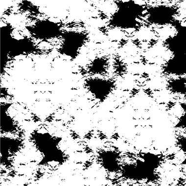Siyah beyaz desenli, noktalı, lekeli, çizik ve çizikli sıkıntılı bir arkaplan. Soyut vektör illüstrasyonu.