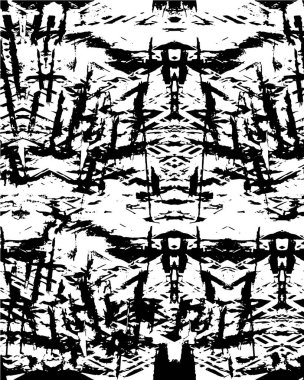 Koyu Grunge Geometrik Deseni