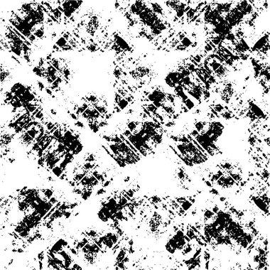 Grunge üst üste biniyor. Soyut siyah-beyaz vektör arkaplanı. Çatlak, leke ve noktalarda kirli desenli tek renkli klasik yüzey. Karanlık korku tarzında eski bir duvar.