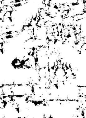 Grunge üst üste biniyor. Soyut siyah-beyaz vektör arkaplanı. Çatlak, leke ve noktalarda kirli desenli tek renkli klasik yüzey. Karanlık korku tarzında eski bir duvar.