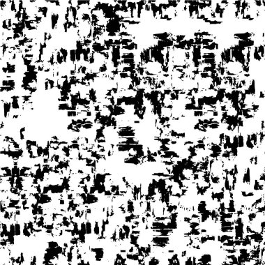 Grunge üst üste biniyor. Soyut siyah-beyaz vektör arkaplanı. Çatlak, leke ve noktalarda kirli desenli tek renkli klasik yüzey. Karanlık korku tarzında eski bir duvar.