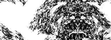 Grunge üst üste biniyor. Soyut siyah-beyaz vektör arkaplanı. Çatlak, leke ve noktalarda kirli desenli tek renkli klasik yüzey. Karanlık korku tarzında eski bir duvar.