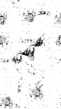 Grunge üst üste biniyor. Soyut siyah-beyaz vektör arkaplanı. Çatlak, leke ve noktalarda kirli desenli tek renkli klasik yüzey. Karanlık korku tarzında eski bir duvar.