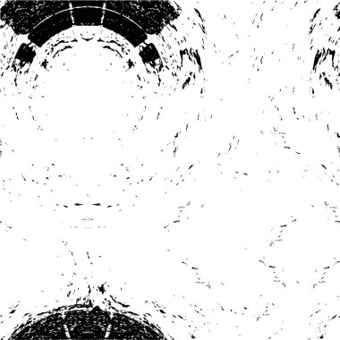 Grunge üst üste biniyor. Soyut siyah-beyaz vektör arkaplanı. Çatlak, leke ve noktalarda kirli desenli tek renkli klasik yüzey. Karanlık korku tarzında eski bir duvar.