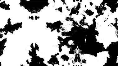 Grunge üst üste biniyor. Soyut siyah-beyaz vektör arkaplanı. Çatlak, leke ve noktalarda kirli desenli tek renkli klasik yüzey. Karanlık korku tarzında eski bir duvar.