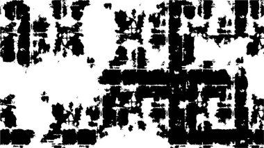 Grunge üst üste biniyor. Soyut siyah-beyaz vektör arkaplanı. Çatlak, leke ve noktalarda kirli desenli tek renkli klasik yüzey. Karanlık korku tarzında eski bir duvar.