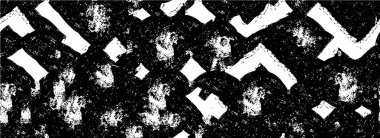 Grunge üst üste biniyor. Soyut siyah-beyaz vektör arkaplanı. Çatlak, leke ve noktalarda kirli desenli tek renkli klasik yüzey. Karanlık korku tarzında eski bir duvar.