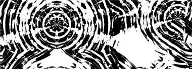 Grunge üst üste biniyor. Soyut siyah-beyaz vektör arkaplanı. Çatlak, leke ve noktalarda kirli desenli tek renkli klasik yüzey. Karanlık korku tarzında eski bir duvar.