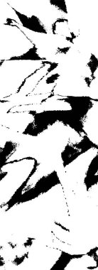 Grunge üst üste biniyor. Soyut siyah-beyaz vektör arkaplanı. Çatlak, leke ve noktalarda kirli desenli tek renkli klasik yüzey. Karanlık korku tarzında eski bir duvar.