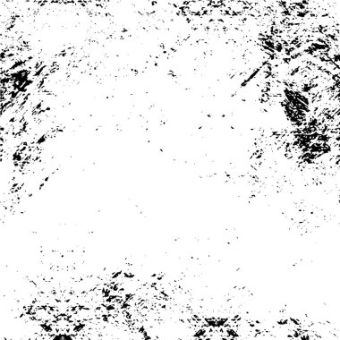 Grunge üst üste biniyor. Soyut siyah-beyaz vektör arkaplanı. Çatlak, leke ve noktalarda kirli desenli tek renkli klasik yüzey. Karanlık korku tarzında eski bir duvar.