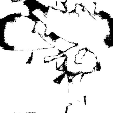 Grunge üst üste biniyor. Soyut siyah-beyaz vektör arkaplanı. Çatlak, leke ve noktalarda kirli desenli tek renkli klasik yüzey. Karanlık korku tarzında eski bir duvar.