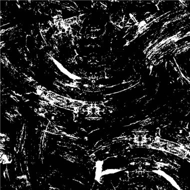 Grunge üst üste biniyor. Soyut siyah-beyaz vektör arkaplanı. Çatlak, leke ve noktalarda kirli desenli tek renkli klasik yüzey. Karanlık korku tarzında eski bir duvar.