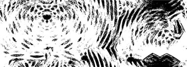 Grunge üst üste biniyor. Soyut siyah-beyaz vektör arkaplanı. Çatlak, leke ve noktalarda kirli desenli tek renkli klasik yüzey. Karanlık korku tarzında eski bir duvar.