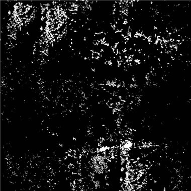 Grunge üst üste biniyor. Soyut siyah-beyaz vektör arkaplanı. Çatlak, leke ve noktalarda kirli desenli tek renkli klasik yüzey. Karanlık korku tarzında eski bir duvar.