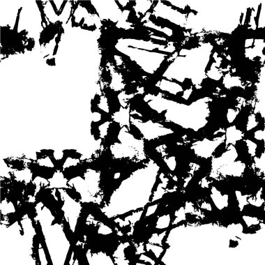 Grunge üst üste biniyor. Soyut siyah-beyaz vektör arkaplanı. Çatlak, leke ve noktalarda kirli desenli tek renkli klasik yüzey. Karanlık korku tarzında eski bir duvar.