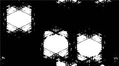 Grunge üst üste biniyor. Soyut siyah-beyaz vektör arkaplanı. Çatlak, leke ve noktalarda kirli desenli tek renkli klasik yüzey. Karanlık korku tarzında eski bir duvar.