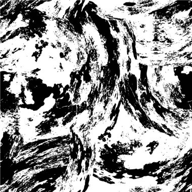 Grunge üst üste biniyor. Soyut siyah-beyaz vektör arkaplanı. Çatlak, leke ve noktalarda kirli desenli tek renkli klasik yüzey. Karanlık korku tarzında eski bir duvar.