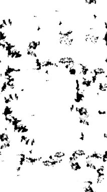 Grunge üst üste biniyor. Soyut siyah-beyaz vektör arkaplanı. Çatlak, leke ve noktalarda kirli desenli tek renkli klasik yüzey. Karanlık korku tarzında eski bir duvar.