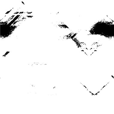 Grunge üst üste biniyor. Soyut siyah-beyaz vektör arkaplanı. Çatlak, leke ve noktalarda kirli desenli tek renkli klasik yüzey. Karanlık korku tarzında eski bir duvar.