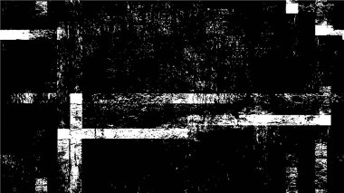 Grunge üst üste biniyor. Soyut siyah-beyaz vektör arkaplanı. Çatlak, leke ve noktalarda kirli desenli tek renkli klasik yüzey. Karanlık korku tarzında eski bir duvar.