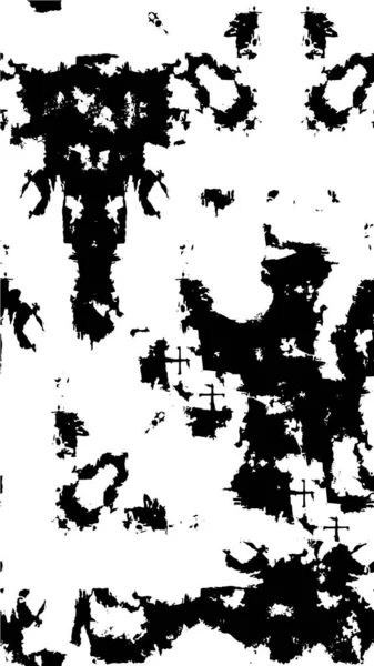 Illustrazione Creativa Bianco Nero Con Inchiostro Grunge Texture — Vettoriale Stock
