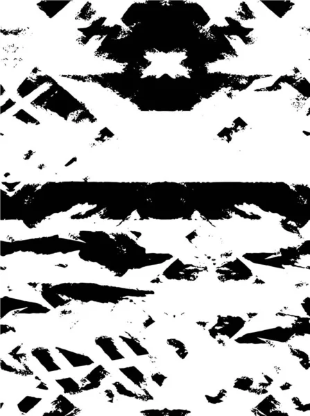 Ilustrasi Hitam Dan Putih Dengan Tinta Tekstur Grunge - Stok Vektor