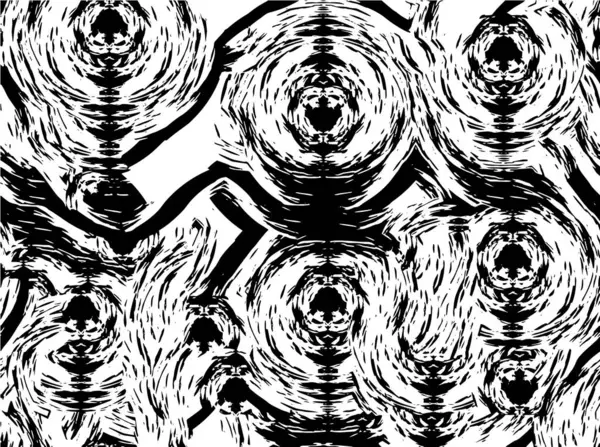 Monochromatyczna Ilustracja Atramentem Grunge Tekstury — Wektor stockowy