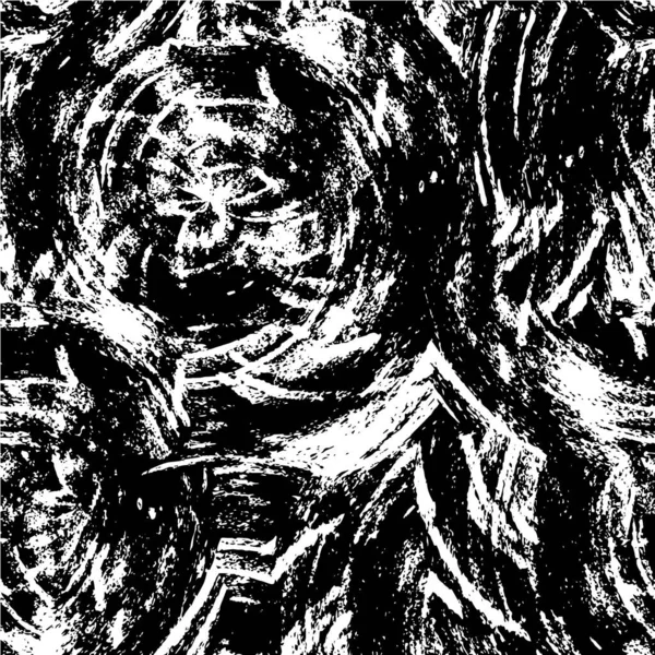 Ilustrasi Monokrom Dengan Tinta Tekstur Grunge - Stok Vektor