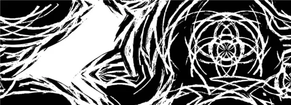 Monochrome Illustration Ink Grunge Texture — Stock Vector