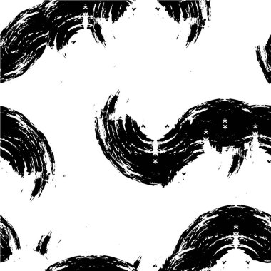 Grunge üst üste biniyor. Soyut siyah-beyaz vektör arkaplanı. Çatlak, leke ve noktalarda kirli desenli tek renkli klasik yüzey. Karanlık korku tarzında eski bir duvar.