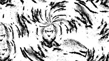 Grunge üst üste biniyor. Soyut siyah-beyaz vektör arkaplanı. Çatlak, leke ve noktalarda kirli desenli tek renkli klasik yüzey. Karanlık korku tarzında eski bir duvar.