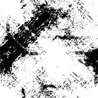 Grunge üst üste biniyor. Soyut siyah-beyaz vektör arkaplanı. Çatlak, leke ve noktalarda kirli desenli tek renkli klasik yüzey. Karanlık korku tarzında eski bir duvar.
