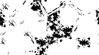 Grunge üst üste biniyor. Soyut siyah-beyaz vektör arkaplanı. Çatlak, leke ve noktalarda kirli desenli tek renkli klasik yüzey. Karanlık korku tarzında eski bir duvar.