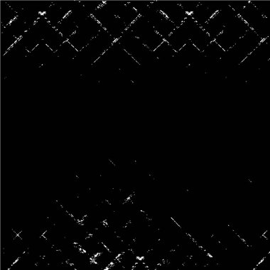 Grunge üst üste biniyor. Soyut siyah-beyaz vektör arkaplanı. Çatlak, leke ve noktalarda kirli desenli tek renkli klasik yüzey. Karanlık korku tarzında eski bir duvar.