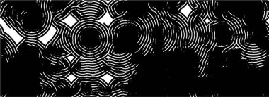 Grunge üst üste biniyor. Soyut siyah-beyaz vektör arkaplanı. Çatlak, leke ve noktalarda kirli desenli tek renkli klasik yüzey. Karanlık korku tarzında eski bir duvar.