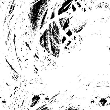 Grunge üst üste biniyor. Soyut siyah-beyaz vektör arkaplanı. Çatlak, leke ve noktalarda kirli desenli tek renkli klasik yüzey. Karanlık korku tarzında eski bir duvar.