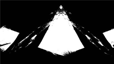 Grunge üst üste biniyor. Soyut siyah-beyaz vektör arkaplanı. Çatlak, leke ve noktalarda kirli desenli tek renkli klasik yüzey. Karanlık korku tarzında eski bir duvar.