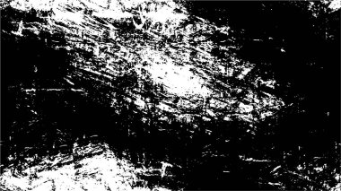 Grunge üst üste biniyor. Soyut siyah-beyaz vektör arkaplanı. Çatlak, leke ve noktalarda kirli desenli tek renkli klasik yüzey. Karanlık korku tarzında eski bir duvar.