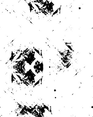 Grunge üst üste biniyor. Soyut siyah-beyaz vektör arkaplanı. Çatlak, leke ve noktalarda kirli desenli tek renkli klasik yüzey. Karanlık korku tarzında eski bir duvar.
