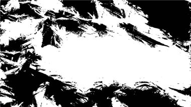 Grunge üst üste biniyor. Soyut siyah-beyaz vektör arkaplanı. Çatlak, leke ve noktalarda kirli desenli tek renkli klasik yüzey. Karanlık korku tarzında eski bir duvar.