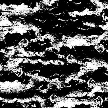Grunge üst üste biniyor. Soyut siyah-beyaz vektör arkaplanı. Çatlak, leke ve noktalarda kirli desenli tek renkli klasik yüzey. Karanlık korku tarzında eski bir duvar.