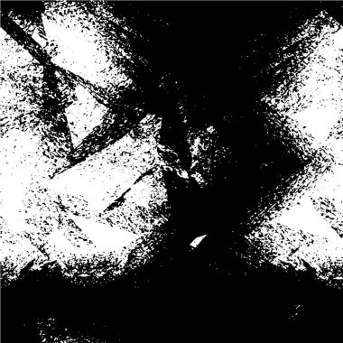 Grunge üst üste biniyor. Soyut siyah-beyaz vektör arkaplanı. Çatlak, leke ve noktalarda kirli desenli tek renkli klasik yüzey. Karanlık korku tarzında eski bir duvar.