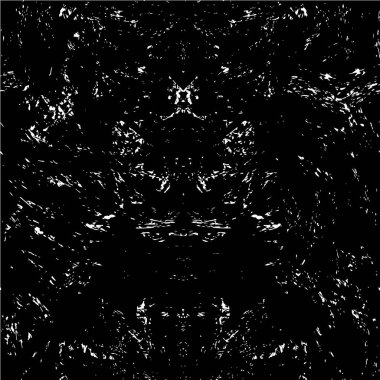 Grunge üst üste biniyor. Soyut siyah-beyaz vektör arkaplanı. Çatlak, leke ve noktalarda kirli desenli tek renkli klasik yüzey. Karanlık korku tarzında eski bir duvar.