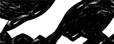 Grunge üst üste biniyor. Soyut siyah-beyaz vektör arkaplanı. Çatlak, leke ve noktalarda kirli desenli tek renkli klasik yüzey. Karanlık korku tarzında eski bir duvar.