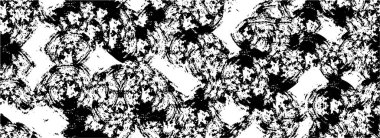 Grunge üst üste biniyor. Soyut siyah-beyaz vektör arkaplanı. Çatlak, leke ve noktalarda kirli desenli tek renkli klasik yüzey. Karanlık korku tarzında eski bir duvar.